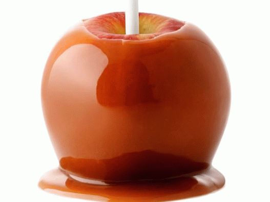 “照片完美的甜点：软焦糖的苹果”