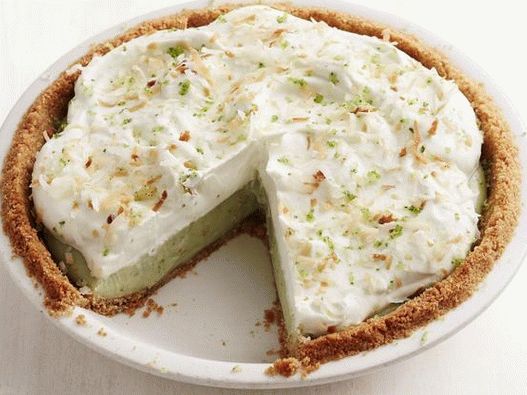 “照片椰子奶油馅饼加薄荷和罗勒”