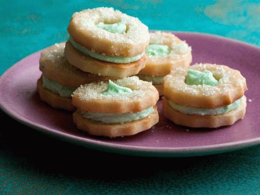 “照片精致节日夹心饼干薄荷层”