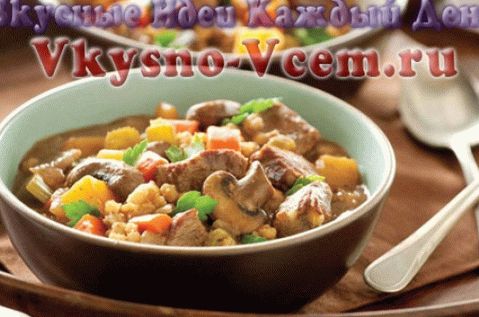 “慢炖锅里的牛肉牛腩和蔬菜汤”
